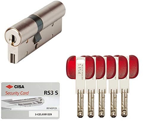 CISA 10L3S121012CLC5, Cilindro Europeo RS3 S, Acciaio, 40/50 mm, Chiave Lunga, 5 Chiavi
