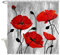 Violetpos Rideau de douche décoratif pour salle de bain Motif coquelicots rouges 120 x 180 cm