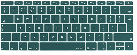 MOSISO Keyboard Cover Protective Skin Compatible with MacBook Pro 13 inch 2017 2016 Release A1708 without Touch Bar & Compatible with MacBook 12 inch A1534 (EU Layout), Deep Teal