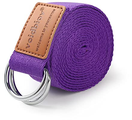voidbiov D-Ring Buckle Yoga Strap 1.85 or 2.5M, Durable Cotton Adjustable Belt Perfect for Holding Poses, Improving Flexibility and Physical Therapy