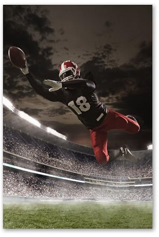 Postereck - 1039 - Football Touch Down, Sport NFL Sprung Angriff USA - Wandposter Fotoposter Bilder Wandbild Wandbilder - Poster - DIN A2-42,0 cm x 59,4 cm