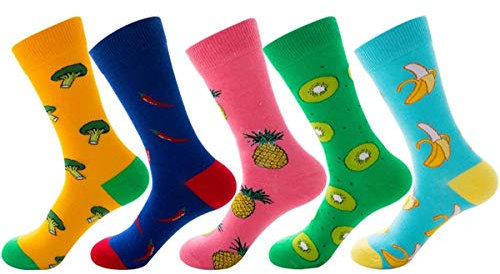 Rokmym Damen Socken Baumwolle 5 Paar Süße Lustige Bunte Socken Damen Thermal Socken Atmungsaktiv We (Santa)