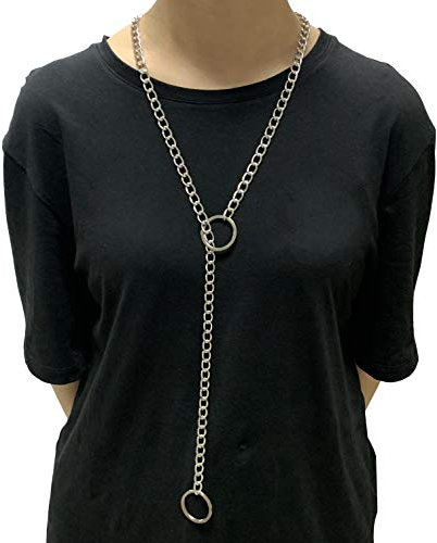 MILAKOO Punk Chain Choker O-Ring Anhänger Halskette Langer mehrschichtiger Chunky Choker