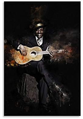 YZLI 80er-Jahre-Gitarristen-Poster, Robert Leroy Johnson, dekoratives Gemälde, Leinwand, Wandkunst, Wohnzimmer, Poster, Schlafzimmer, Malerei, 30 x 45 cm