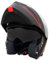 Zorax Matt Black/Red M (57-58cm) ZOR-838 Double Visor Modular Flip up front Motorcycle Motorbike Helmet ECE 2206 Approved