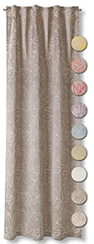 Neutex for you! SALVIA blickdichter Schal mit Multifunktionsband, Gardinenband, Vorhang, Gardine, 245 x 137 cm, braun
