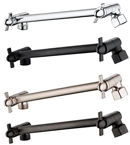Black Brass Shower Extension Arm, Adjustable Connection, Upgrade Shower Experience, Easy to Install (8 Inch)