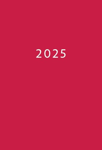 2025: A6 Kalender Mini Planer | 1 Woche auf 2 Seiten | Jan - Dez Wochenplaner | Soft-Cover Schlicht Rot| Kalenderbuch Terminkalender Organizer Wochenkalender Terminplaner Buchkalender Jahresplaner