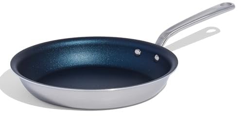 Made In Cookware – Poêle à frire antiadhésive de 25,4 cm (bleu port) – Fabriquée en Italie - 5 épaisseurs en acier inoxydable antiadhésif – Batterie de cuisine professionnelle – Compatible induction