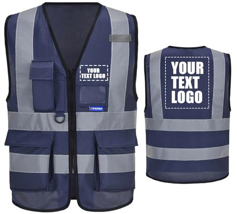 AYKRM 21 Farben Personalisierte bedruckbare 6XL 7XL 8XL Warnschutz Arbeitsweste Sicherheitsweste mit bedruckbare