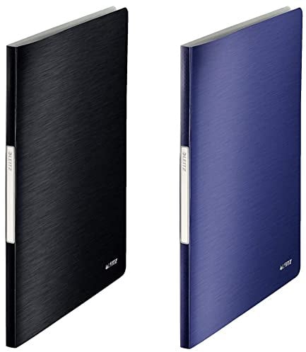 Leitz Sichtbuch Style, A4, PP, 40 Hüllen, satin schwarz & 39590069 Sichtbuch Style Sichtbuch Style, A4, PP, 40 Hüllen, titanblau