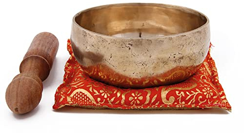 Tibetansk klangskål – 21 cm, set med klangskålar och kuddar i presentask. Singing skål från Tibet
