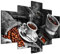 Estika Leinwand bilder - Türkischer Kaffee, Schwarz weiß - 150x105 cm, 5 teilige kunstdruck - Wandbilder wohnzimmer, schlafzimmer, Moderne wanddeko, Bild auf leinwand - Küche bilder - 1370A_5H