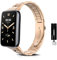 ToVioc Armband Kompatibel mit Xiaomi Mi Band 7 Pro,Herren & Damen Rostfreier Edelstahl Metall Ersatzband für Xiaomi Smart Band 7 Pro - Roségold