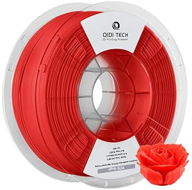 QIDI TECH PETG-Tough 3D Drucker Filament, Zähigkeit PETG Filament 1.75mm, 3D Druck Filament 1kg Spule (2.2lbs), entwickelt für Hochgeschwindigkeitsdruck, passend für die meisten FDM 3D Drucker, rot