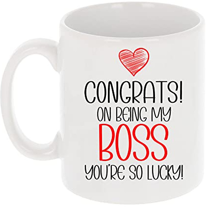 Funny Mug Congrats On Being My You're so Lucky Mug Gift Birthday Gifts Funny Mug Rude Mug Novelty Mug Gift for Him Her Cheeky Novelty Gifts (Boss, You're So Lucky)