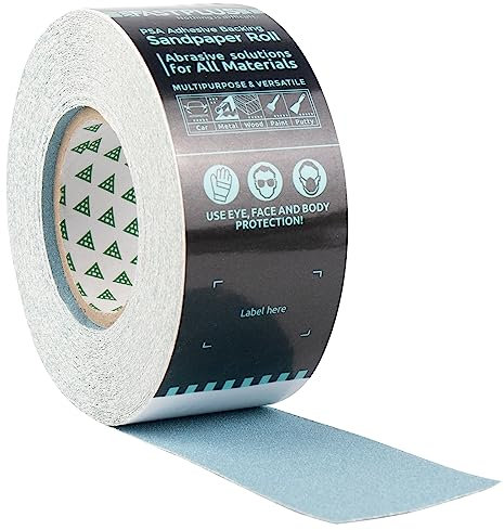 FASTPLUS Selbstklebende Premium PSA Abarasive Rolle Longboard Schleifpapier Sticky Back Longboard Kontinuierliche Rolle 240 Körnung für Auto und Holzbearbeitung