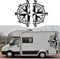 2 adesivi universali per camper, camper, roulotte, bussola, grandi adesivi laterali auto, 58 cm x 96,5 cm, colore nero