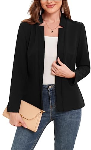MINTLIMIT Blazers for Women Business Casual Open Front Long Sleeve Blazer Work Office Jackets Balzer with Pockets 2025 Black