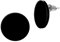 Soul-Cats kleine runde Ohrstecker Vintage Retro Scheibe Kreis Ohrringe, in der Farbe: Schwarz