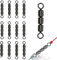 Angelwirbel Set, 12 Stück Dreifachwirbel Angeln, Angel Zubehör Wirbel，Wirbel Angeln, Karabinerwirbel Angeln