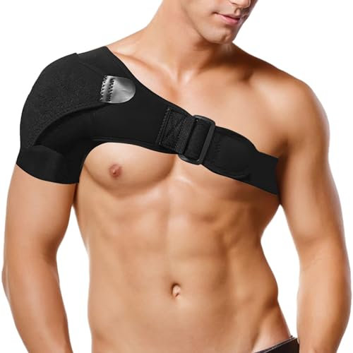 Xkzhrr Tutore Spalla per Destra e Sinistra, Benda Regolabile Neoprene per Il Sostegno delle Spalle,Leggero in Neoprene e Chiusure Regolabile per Protezione spalla Adatto per Spalla Sinistra o Destra