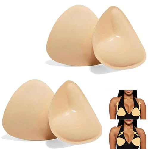 2 Paar Push Up Pads, Klebe Push up Pads, Pushpads Doppelseitig Klebende Pushup Nippelcover, Selbstklebende Nippel Cover, 2 In1 Pushpads Klebe BH, Wiederverwendbar & Waschbar Nippli Pads (C+D)