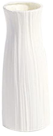 Blumenvase Plastik Nordic Vase Moderne dekorative Vase -Plastik -Vasen Vasen Desktop Orament für Wohnzimmer Büro Hochzeitsdekoration Weiß (m)