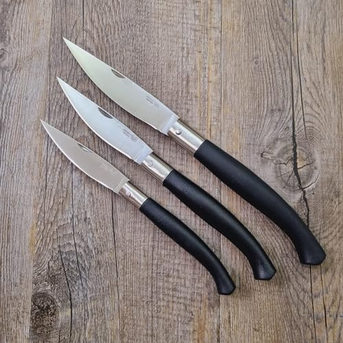 Generico Coltello Arburesa Manico in Resina Nera scanno Puscheddu 3 dimensioni tradizionale sardo incisione del nome e del cognome come immagine (24 cm)