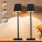Dimmbare Tischlampe mit Akku - 4800 mAh Tischlampe Kabellos Schwarz - Led Tischleuchte - Wiederaufladbar Warmweiß(2700k-6500k) - IP54 Touch Tischlampe, Für Drinnen und Outdoor, Nachttischlampe 2er Set