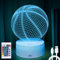 Pinlanuo Basketball Geschenke Jungen, Basketball Weihnachtsgeschenke Kinder, 3D Illusion Basketball Lampe,16 Farben ändern & Fernbedienung, 7-10 Jahre Geburtstagsgeschenk Zimmer Schlafzimmer Deko