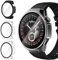 iVoler 3 Pezzi Cover con Vetro Temperato per Huawei Watch GT 5 PRO 46mm (Non per Huawei Watch GT 5 PRO 42mm), Copertura Completa Custodia Clear Pellicola Protettiva Case, 2 Trasparente + 1 Nero