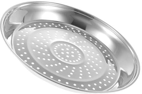 CRILSTYLEO wok vapeur plateau rond support de plateau vapeur grille à vapeur cuiseur vapeur accessoire de cuisine insert vapeur pour marmite insert de marmite à vapeur Acier inoxydable Silver