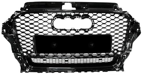 Mptuned Griglia radiatore RS3 stile grill nero lucido compatibile per Audi A3 8V 2016 2017 2018 2019 2020