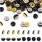 Cheriswelry Glitzer-Discokugel-Perlen, Pavé-Fassung, Strass, Polymer-Ton, flach, rund, lose Abstandshalter, Großpackung für DIY-Armbänder, Schmuckherstellung, Stifte, Dekorationszubehör, schwarz, 120