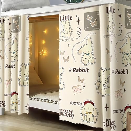 XHCTNN Bettvorhang Hochbett, Superweiche Verdunkelung Vorhang Hochbett, Hochbett Vorhang Bett FüR Home Schlafsaal, Filtert 85% des Lichts Aus(C,45-2pcs)