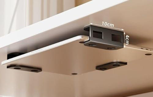 BTBHIHO Soporte para debajo de la mesa, de acero al carbono engrosado, soporte multifuncional para ordenador portátil/tableta/teclado/router,Soporte de teclado de fácil montaje con tornillos