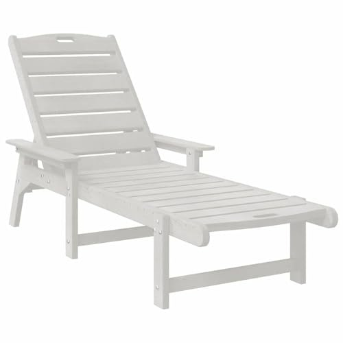 vidaXL Sun Lounger White 73.5 x 92 x 90cm HDPE, Garden and Terrace Sun Lounger, Durable Outdoor Recliner for Relaxation, Modern Patio Chair, Leisure Furniture, Alfresco Seat
