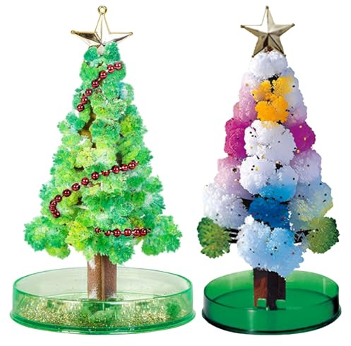 2 Pièces Mini Arbre Magique, Mini SapinMagique Noel, Arbre en Papier Magiqus, ArbreMagique Jouet, Kit de Décoration en Cristal, MiniDécoration de Sapin de Noël, Sapin de Noël Artificiel
