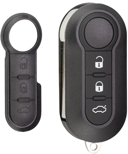 Guscio Chiave GAMBC® + 2 Doppia tastiera Di Ricambio a 3 Tasti per Telecomando Auto Con Lama Compatibile Con FIAT Grande Punto Evo Panda 500 Bravo Ducato Doblo Qubo / Peugeot Boxer / Citroen Jumper