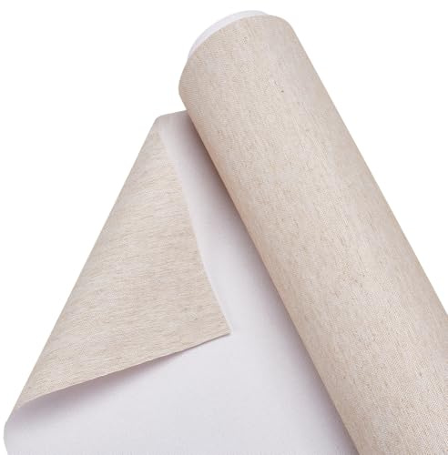 OLYCRAFT 10mx37cm rouleau de toile de lin toile de lin naturel fournitures d’art rouleaux de peinture rouleau Flexible Canva avec Texture Canva pour bricolage peinture à l’huile décor décor