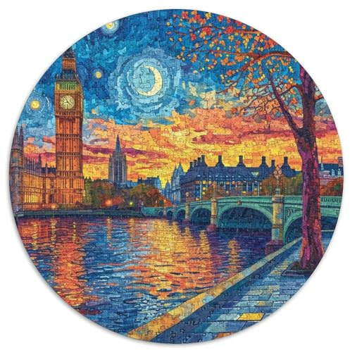 1000 Piece London Tower Bridge Game Puzzle for Adults Gifts Educational Games Home Decoration Bell Tower Jigsaw Puzzle for Adults And Kids Age 12 And Up 1000pcs (67.5x67.5cm)