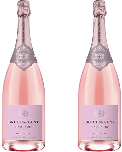Brut Dargent - Sekt Rosé Pinot Noir Brut Magnum, Qualitativ hochwertiger Pinot Noir trocken Sekt aus Frankreich, Methode Traditionnelle (1 x 1,5 l) (Packung mit 2)