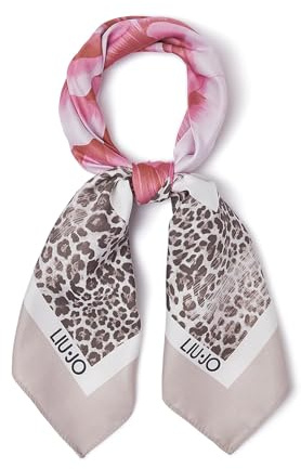 Liu Jo Halstuch mit Blumendruck, Rosa, 70 x 70 cm, 100 % Polyester, Modell 2A6053 T2745