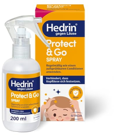HEDRIN Protect & Go Läuse Abwehrspray, Anti-Läusespray für Kinder, 200ml | Wirksame After-Shampoo Prävention gegen Kopfläuse, Leave-in wie Conditioner, Ideal für Schule & Kita, Klinisch belegt