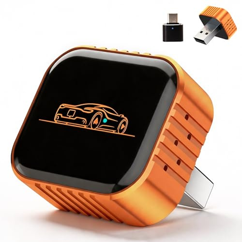 2 en 1 Adaptador CarPlay Inalámbrico : Wireless CarPlay & Android Auto Adapter Compatible con iPhone iOS12+ y Android 10+ Conexión Estable-Plug&Play USB A/C Adaptador Inalámbrico Reconexión Automática