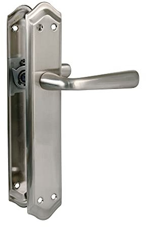 Amig - Set di 2 maniglie per porte in ottone color argento con finitura cromata opaca per porte interne - 256 x 48 mm · Quadrato da 8 mm | viti incluse