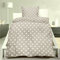 MB Warenhandel24 2 teilige Microfaser Sterne Stars Sternchen Wende Bettwäsche mit Reißverschluss samtweich Trocknergeeignet 135x200 + 80x80 cm (Flanell beige)