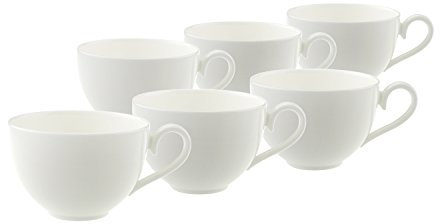 Villeroy & Boch Royal 0, 2L (10 – 4412 – 1300), Porcellana, per 6 Persone, 6 X Tazza da caffè Tazza di caffè, Bianco, 32 x 21.5 x 9.5 cm, 6 unità
