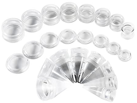 TBOSEN 35 stk Set Ohr Stretching Kit Acryl Tapers und Tunnel für Ohren 2 In 1 Ohr Plugs Set Öse 7/16-13/16